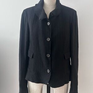 Burberry Black Button-Front Tailored Jacket